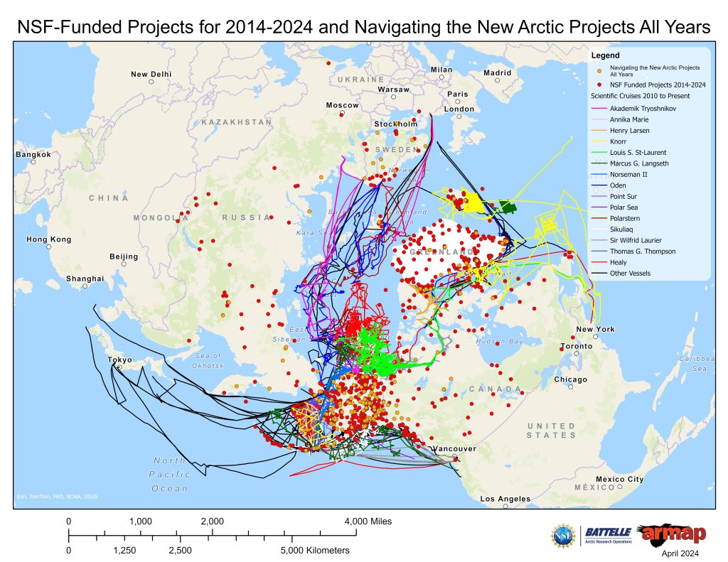 NSF-Funded Projects, Past 10 Years and Navigating the New Arctic Projects All Years